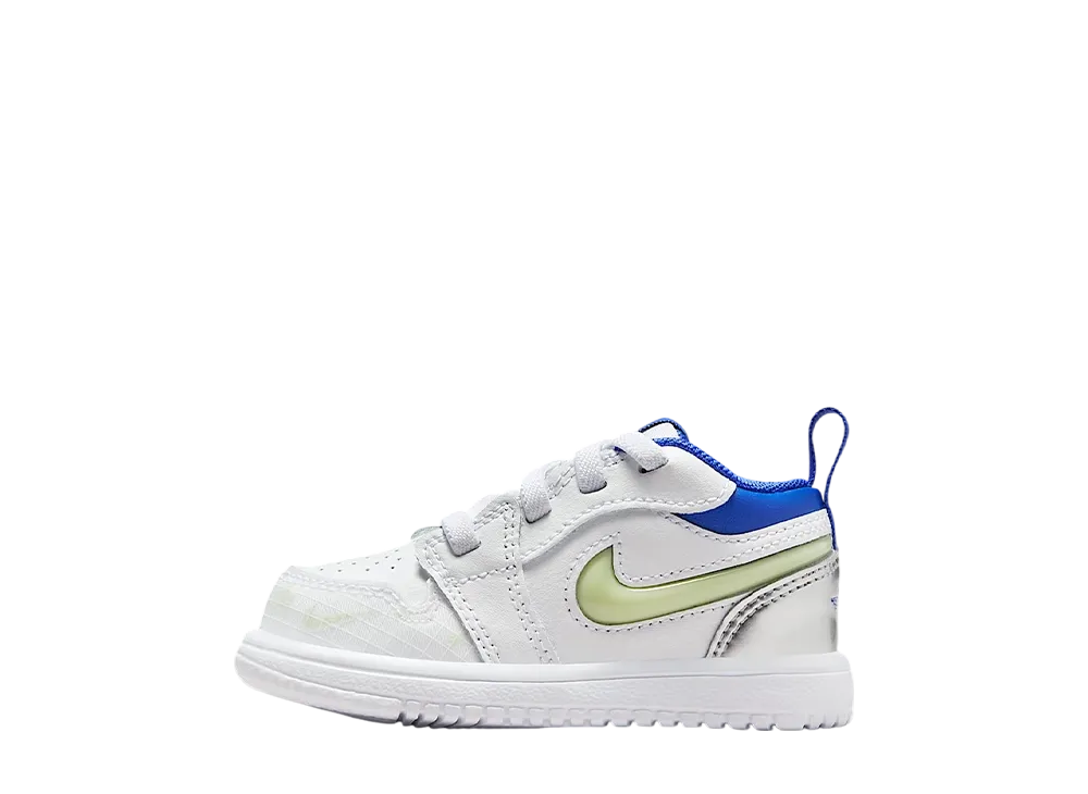 ナイキ TD ジョーダン1 ロー ALT "ホワイト/メタリックシルバー/ボルトティント/ハイパーロイヤル" (キッズ)