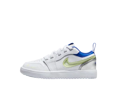 ナイキ PS ジョーダン1 ロー ALT SE "ホワイト/メタリックシルバー/ボルトティント/ハイパーロイヤル" (キッズ)