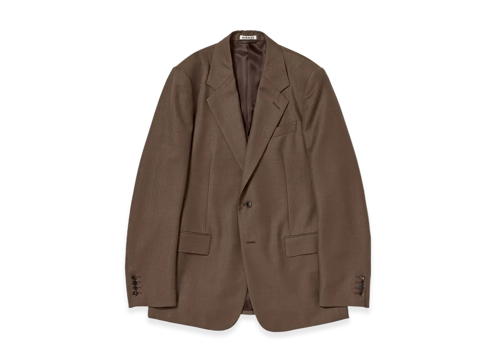 AURALEE Bluefaced Wool Jacket "Brown Red Stripe"