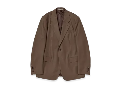 AURALEE Bluefaced Wool Jacket "Brown Red Stripe"