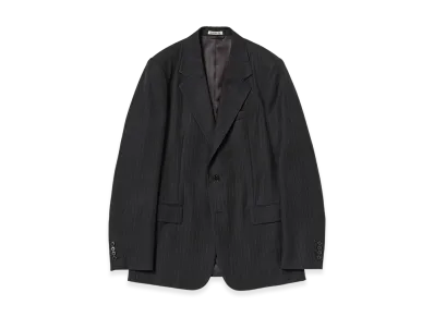 AURALEE Bluefaced Wool Jacket "Charcoal Navy Stripe"