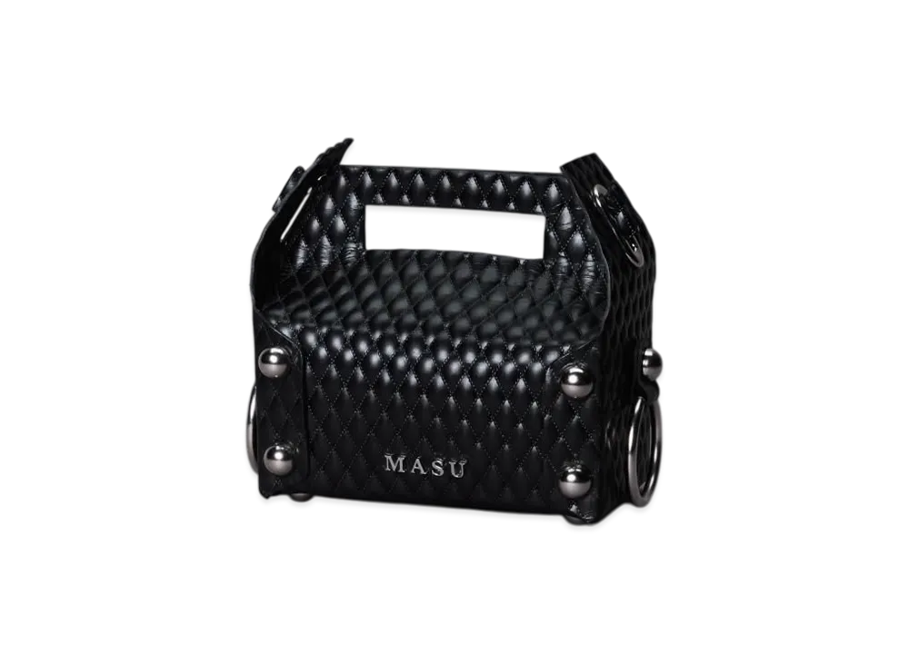 25SS】MASU ファッション MASU LEATHER CAKE MINI BAG - NAVY