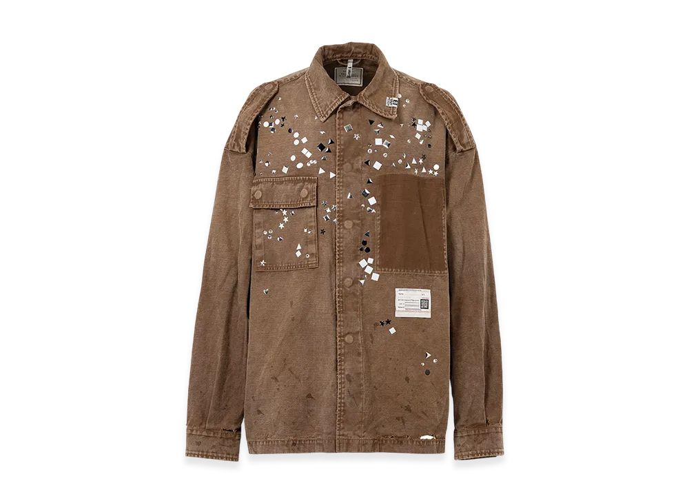 Maison MIHARA YASUHIRO Embellished Military Shirt "Brown"