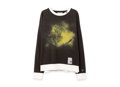 Maison MIHARA YASUHIRO Smily Face Printed Distressed Ringer Sweatshirt "Black"