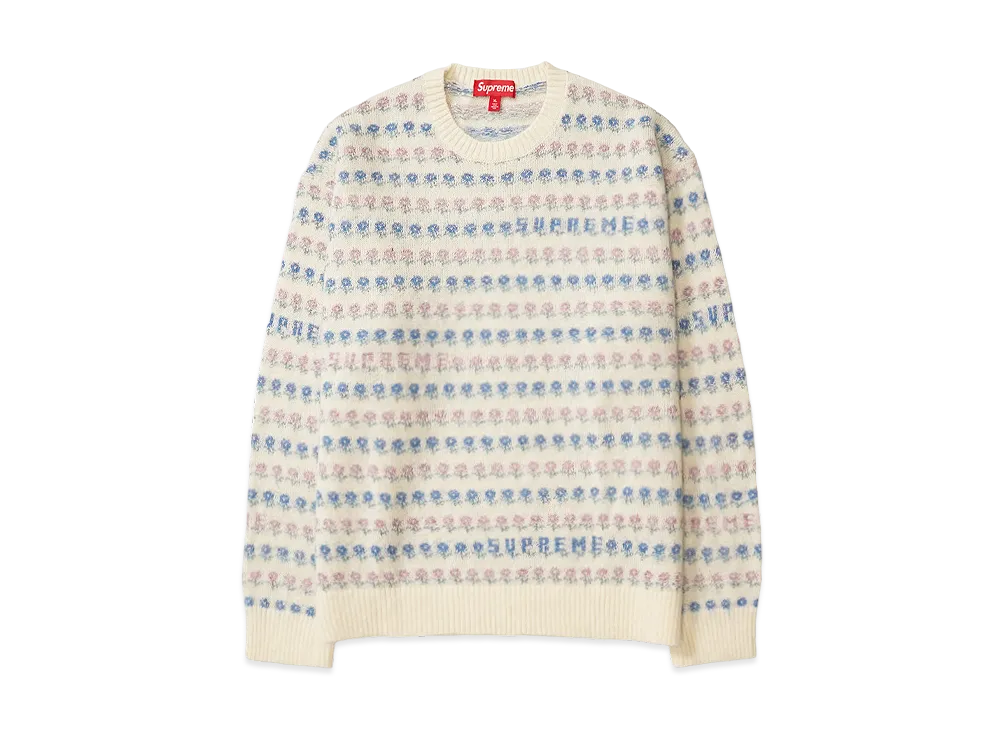 Supreme Flowers Metallic Sweater "Ivory"