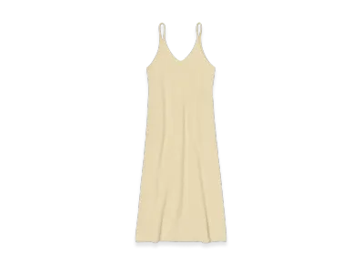 AURALEE Garment-Dyed Baby Alpaca Fur Knit Dress "Ecru"