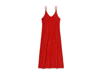 AURALEE Garment-Dyed Baby Alpaca Fur Knit Dress "Red"