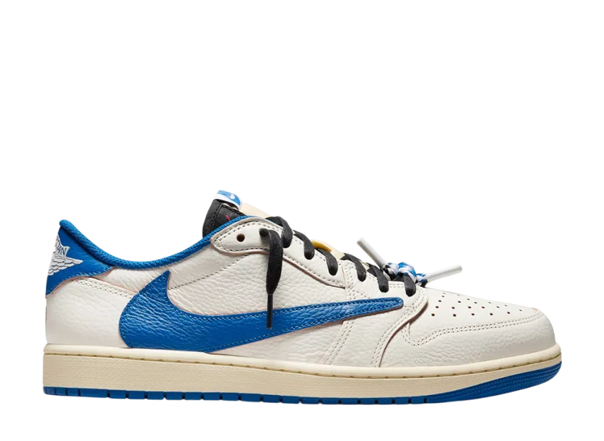 トラヴィス・スコット × フラグメントデザイン × ナイキ エアジョーダン1 ロー OG "セイル/ミリタリーブルー"