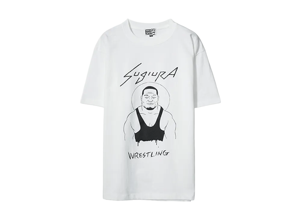 PRO WRESTLING NOAH 25th ANNIV \ HOLY SHIT SUGIURA TAKASHI "SUGIURA " T-SHIRT "WHITE"