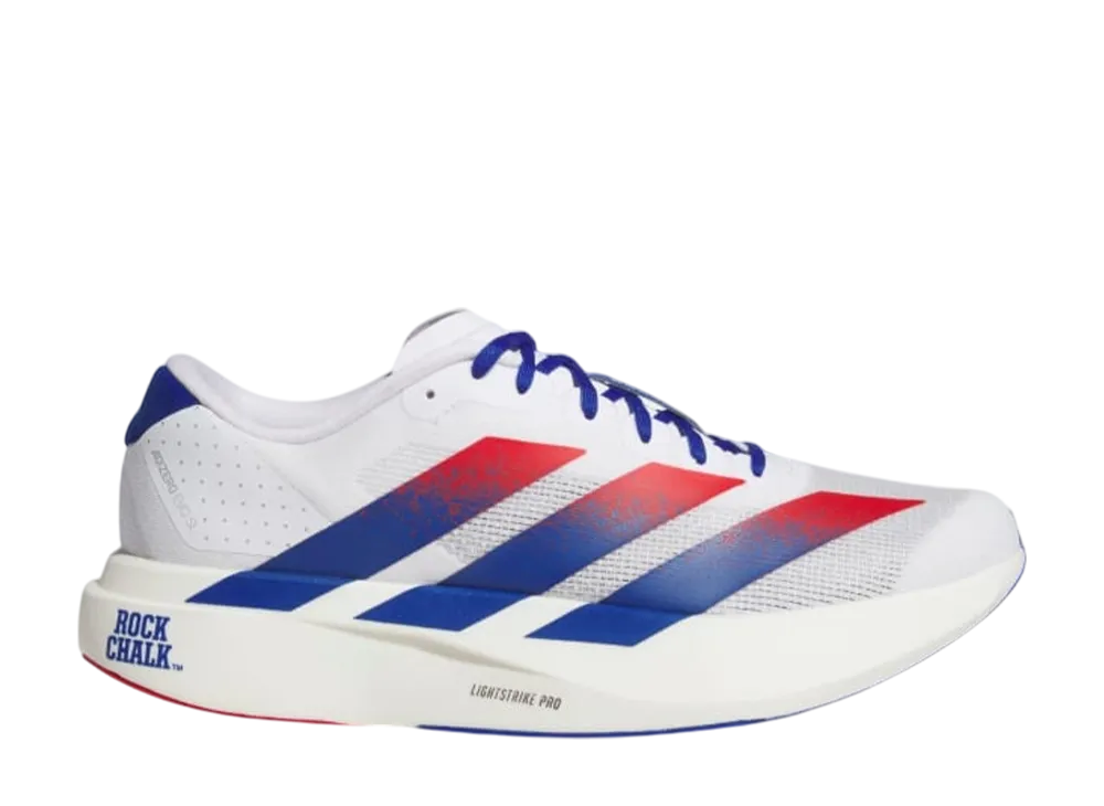 カンザス ジェイホークス × アディダス アディゼロ エヴォ SL "クラウドホワイト/カレッジロイヤル/チームパワーレッド"