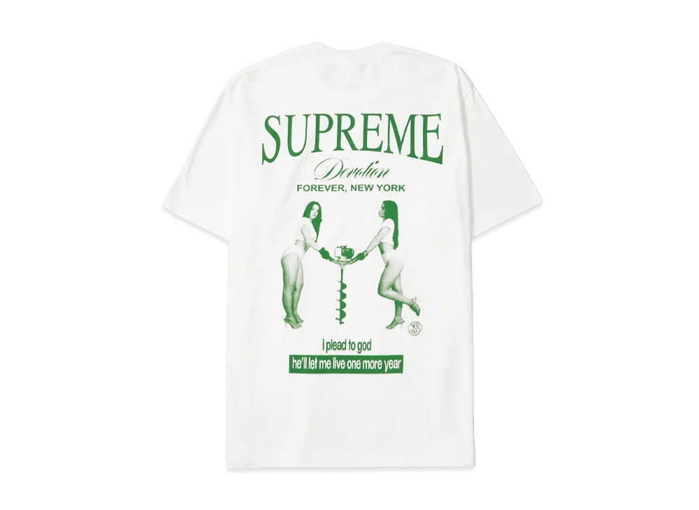 新品SUPREME Devotion Tシャツ ホワイト/グリーン Supreme Devotion Tee 