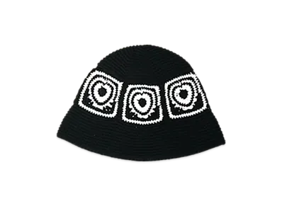 BASICKS Heart Crochet Bucket Hat "Black"