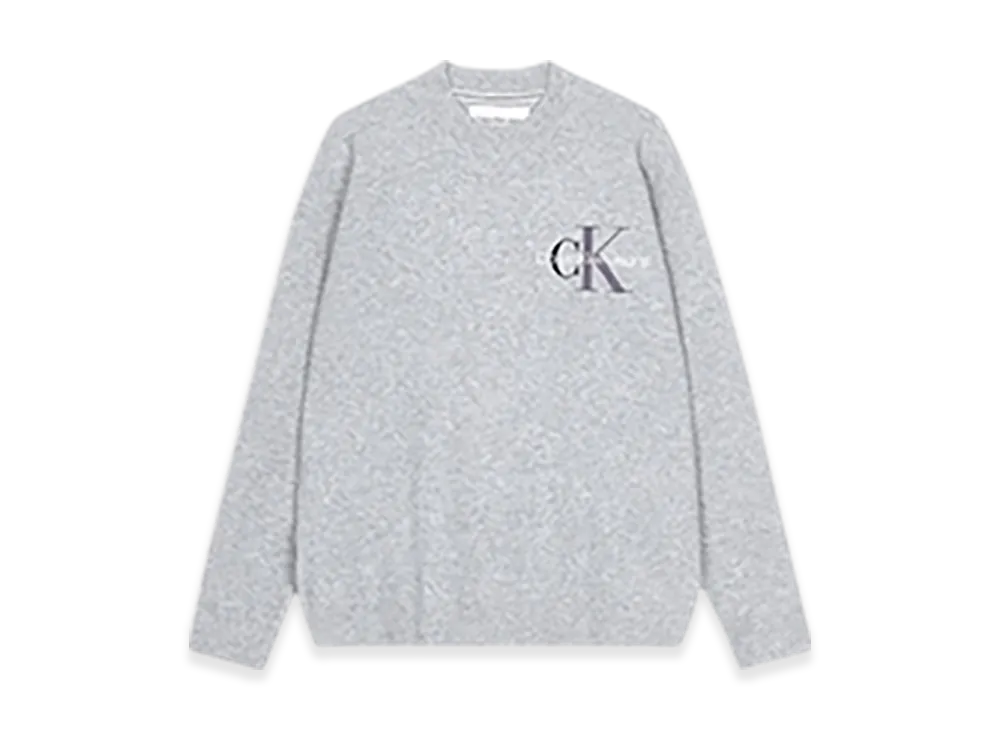 Calvin Klein Jeans Two Tone Monogram Logo Sweater "Gray"