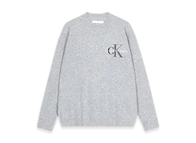 Calvin Klein Jeans Two Tone Monogram Logo Sweater "Gray"