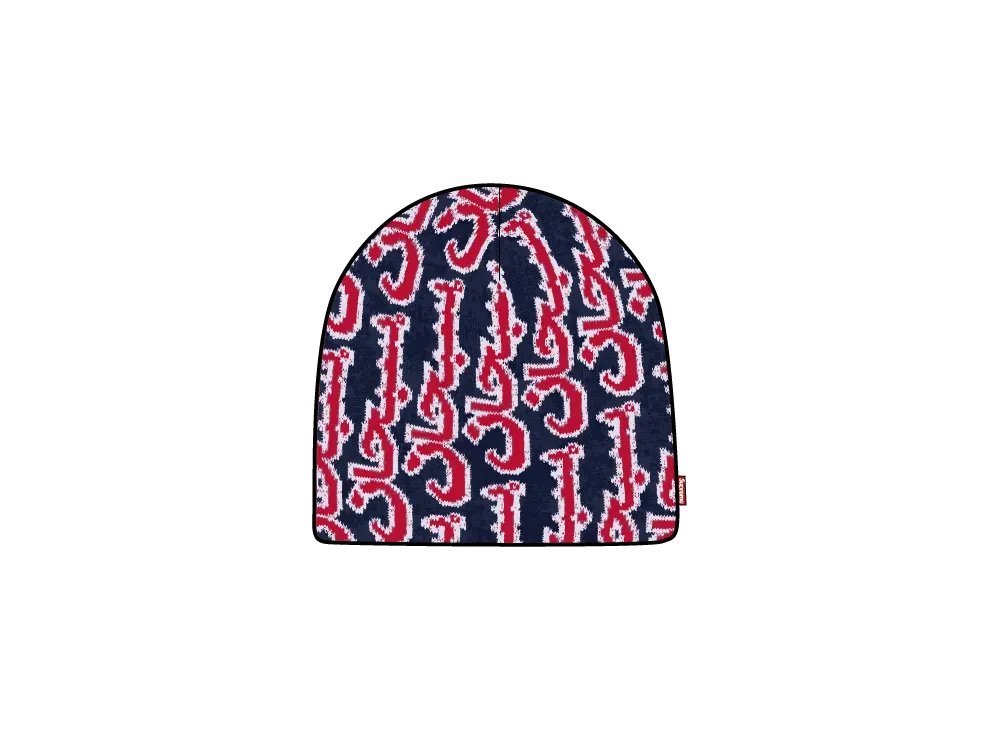 Supreme Arabic Jacquard Beanie "Navy"