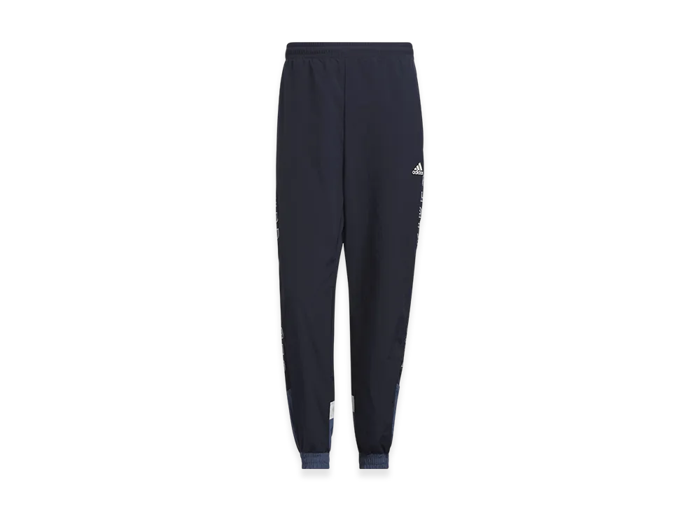 adidas Wording Loose Fit French Terry Woven Cuff Pants "Legend Ink"