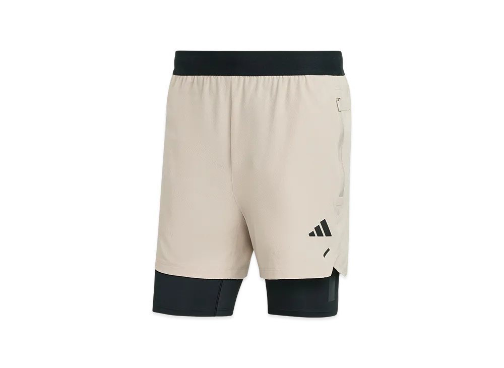 adidas Power Workout 2-in-1 Shorts "Wonder Beige/Black"