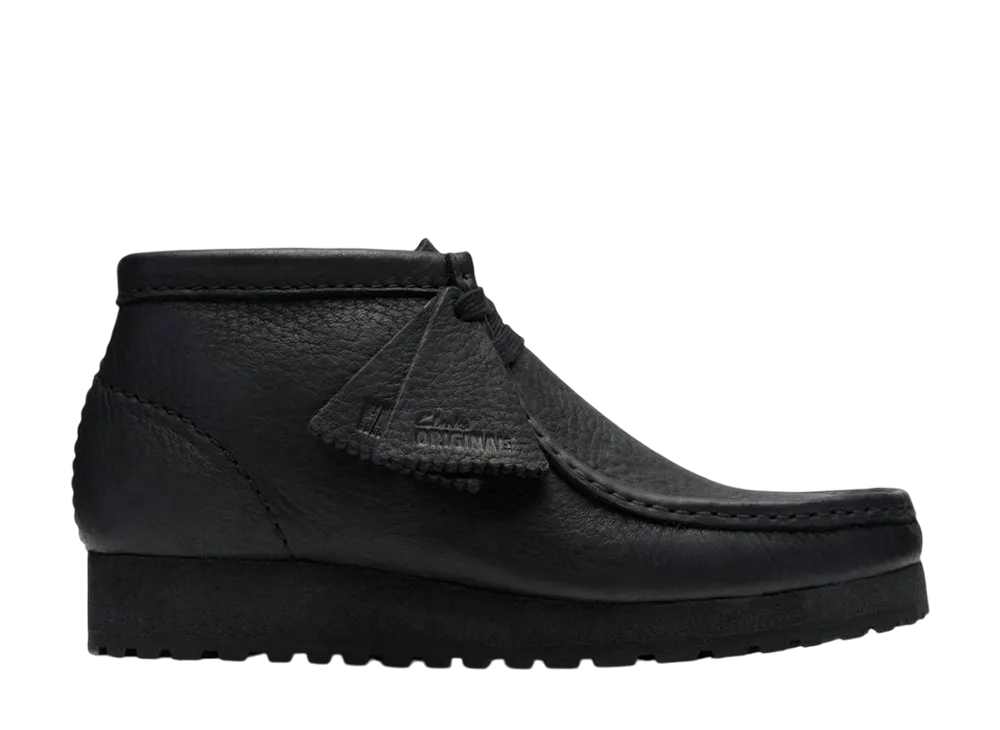 クラークス ワラビーブーツRB "ブラック/ブラックレザー"