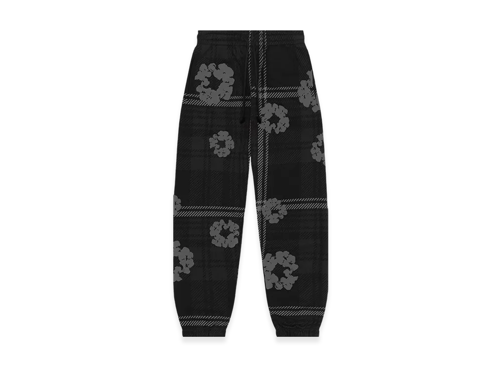 DENIM TEARS Plaid Cotton Wreath Sweatpants "Black"