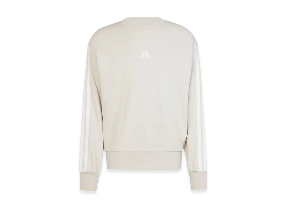 adidas Essentials Three Stripes French Terry Sweatshirt "Beige/White"