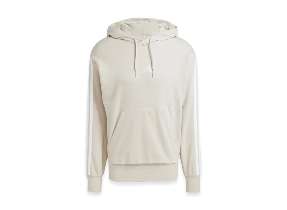adidas Essentials Three Stripes French Terry Hoodie "Beige/White"