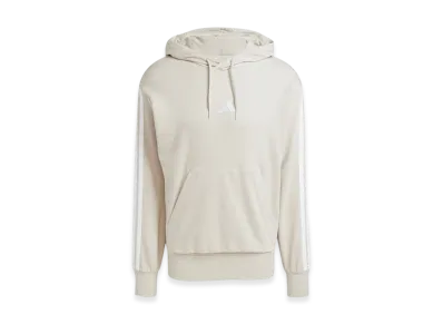 adidas Essentials Three Stripes French Terry Hoodie "Beige/White"