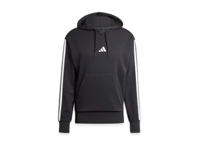 adidas Essentials Three Stripes French Terry Hoodie "Black/White"