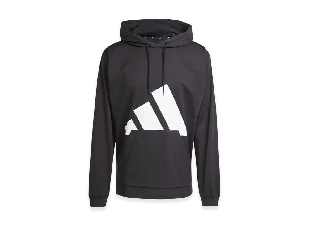 adidas Essentials Big Logo Single Jersey Hoodie "Black/White"