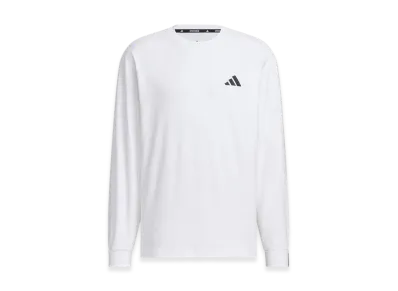 adidas Essentials Plus Loose Fit Small Logo Long Sleeve T-Shirt "White"