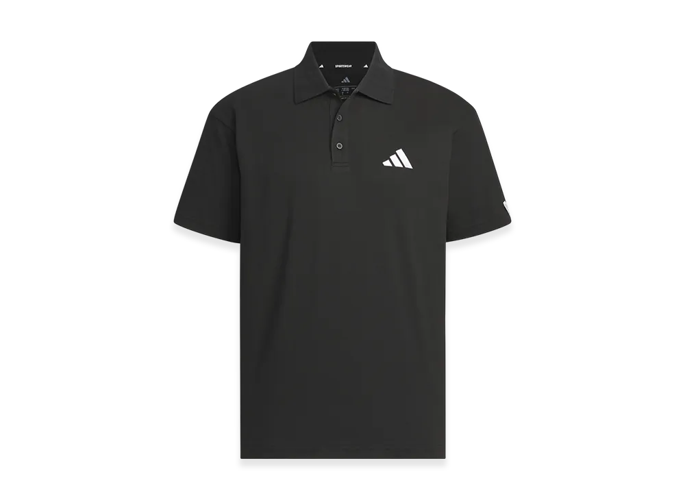adidas Essentials Plus Loose Fit Small Logo Short Sleeve Polo Shirt "Black"