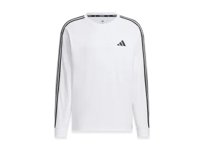 adidas Essentials Plus Loose Fit Three Stripes Long Sleeve T-Shirt "White"