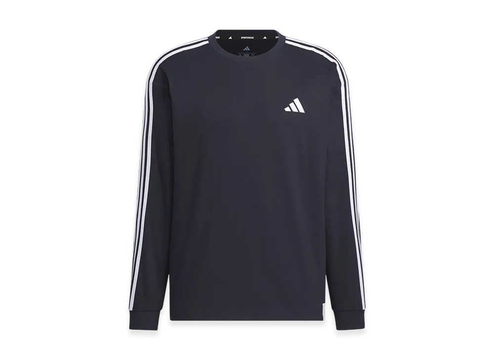 adidas Essentials Plus Loose Fit Three Stripes Long Sleeve T-Shirt "Legend Ink"