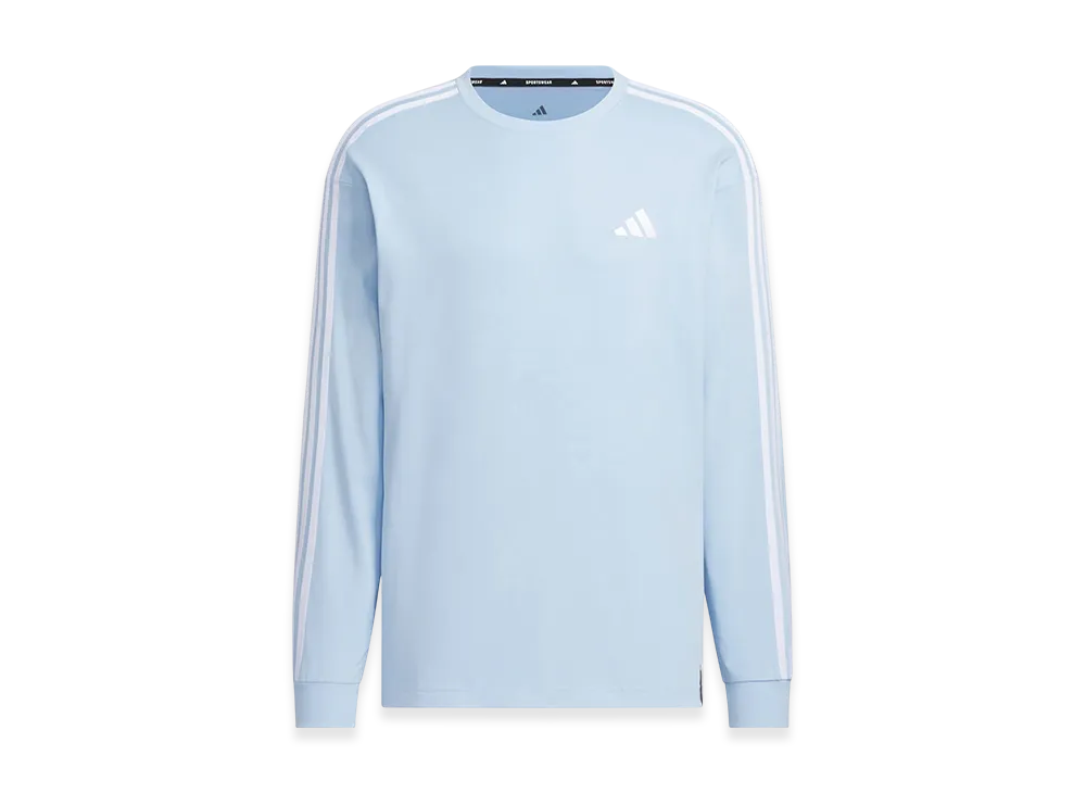adidas Essentials Plus Loose Fit Three Stripes Long Sleeve T-Shirt "Glow Blue"