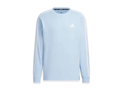 adidas Essentials Plus Loose Fit Three Stripes Long Sleeve T-Shirt "Glow Blue"
