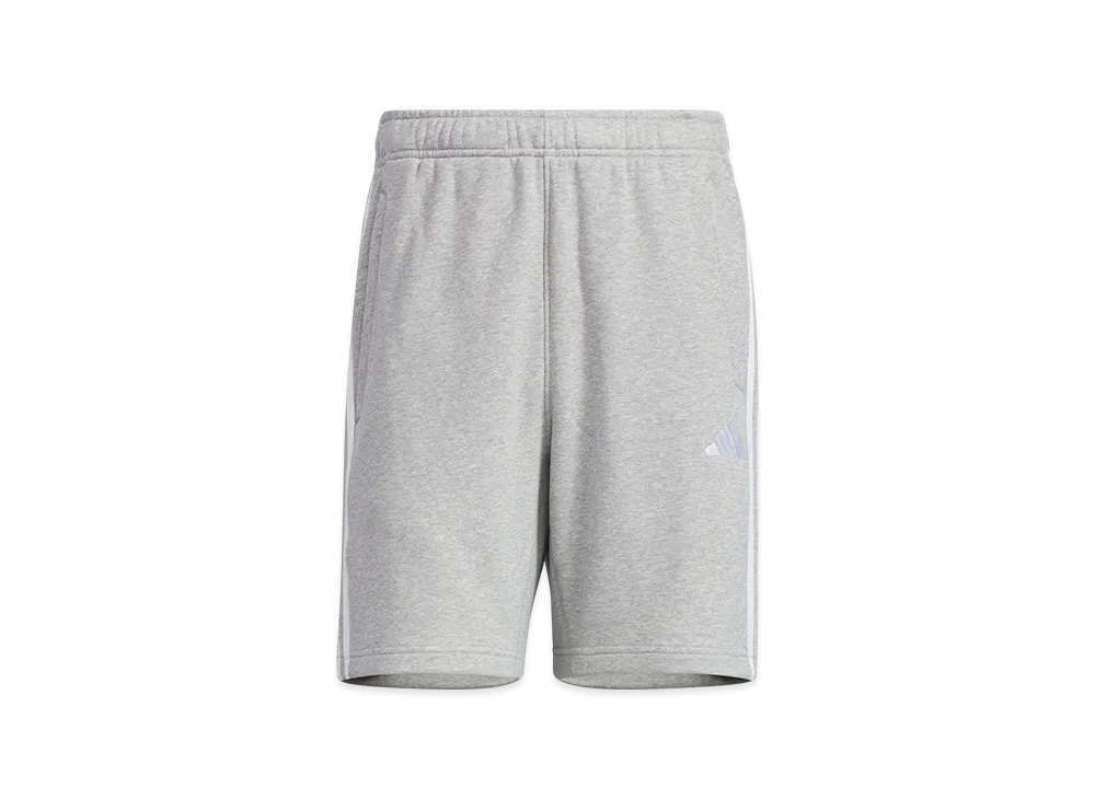 adidas Essentials Plus Regular Fit Three Stripes French Terry Shorts "Medium Grey Heather"