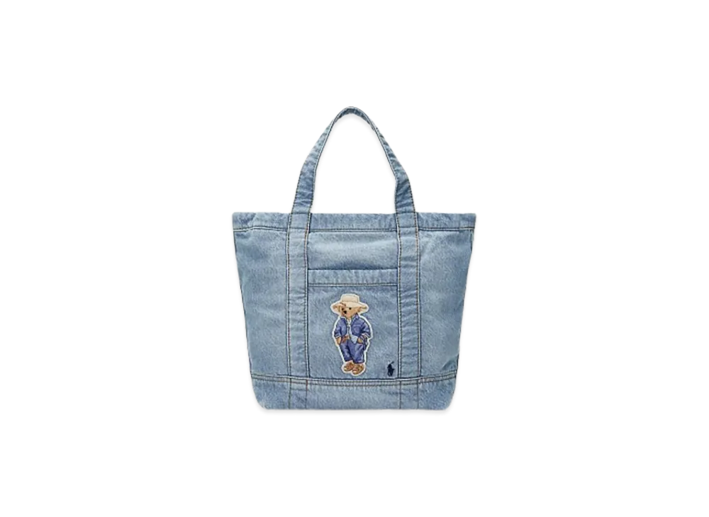 Polo Ralph Lauren Polo Bear Denim Small Tote "Washed Denim"