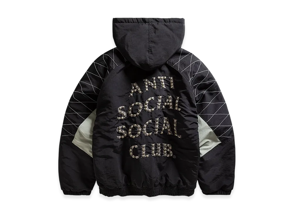 ANTI SOCIAL SOCIAL CLUB Studded Starter Jacket With Quilted Shoulders "Black"