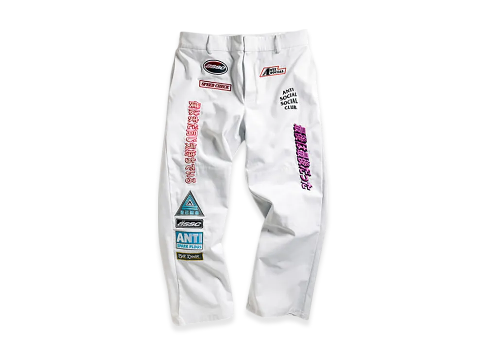 ANTI SOCIAL SOCIAL CLUB Patched Up Racing Pants "White"