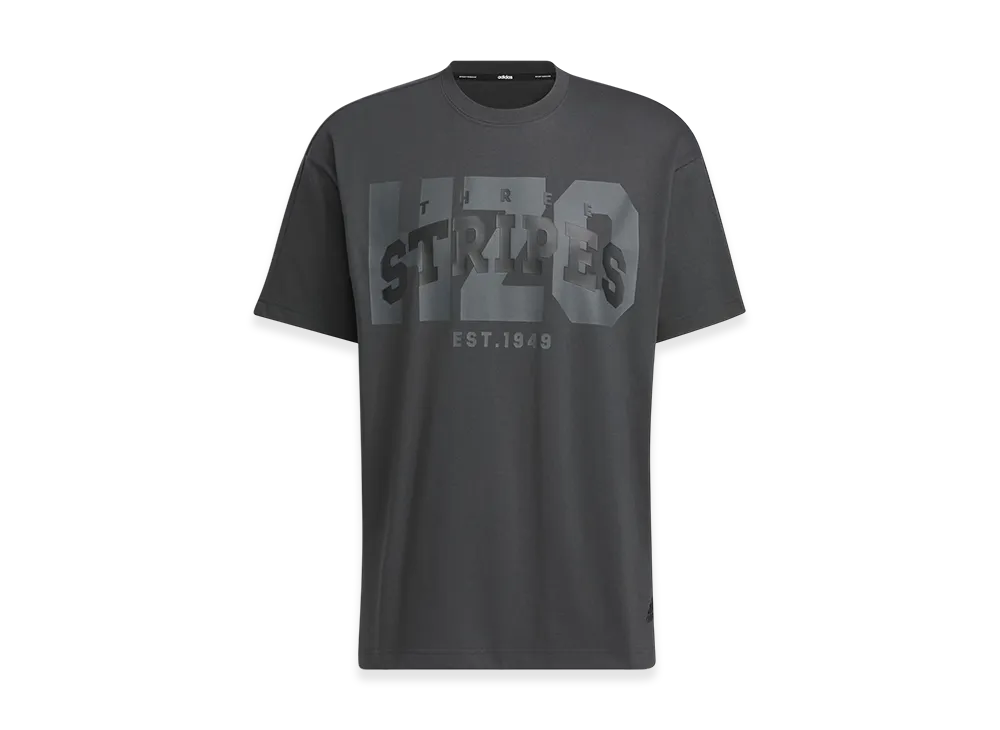 adidas College Pack Loose Fit Single Jersey Short Sleeve T-Shirt "Carbon"