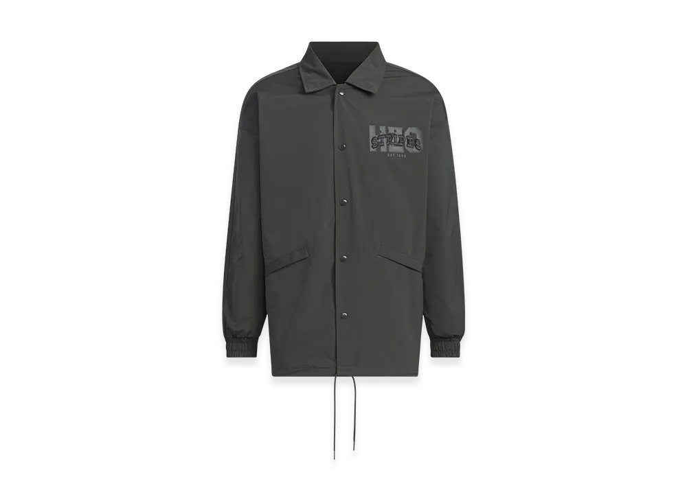 adidas College Pack Loose Fit Brushed Tricot Lined Woven Coach Jacket "Carbon"