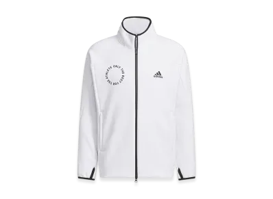 adidas Standard.1 Regular Fit Pile-Back Double Knit Track Top "White"