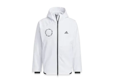 adidas Standard.1 Regular Fit Bonded 3-Layer Fleece Full Zip Hooded Track Top "White"