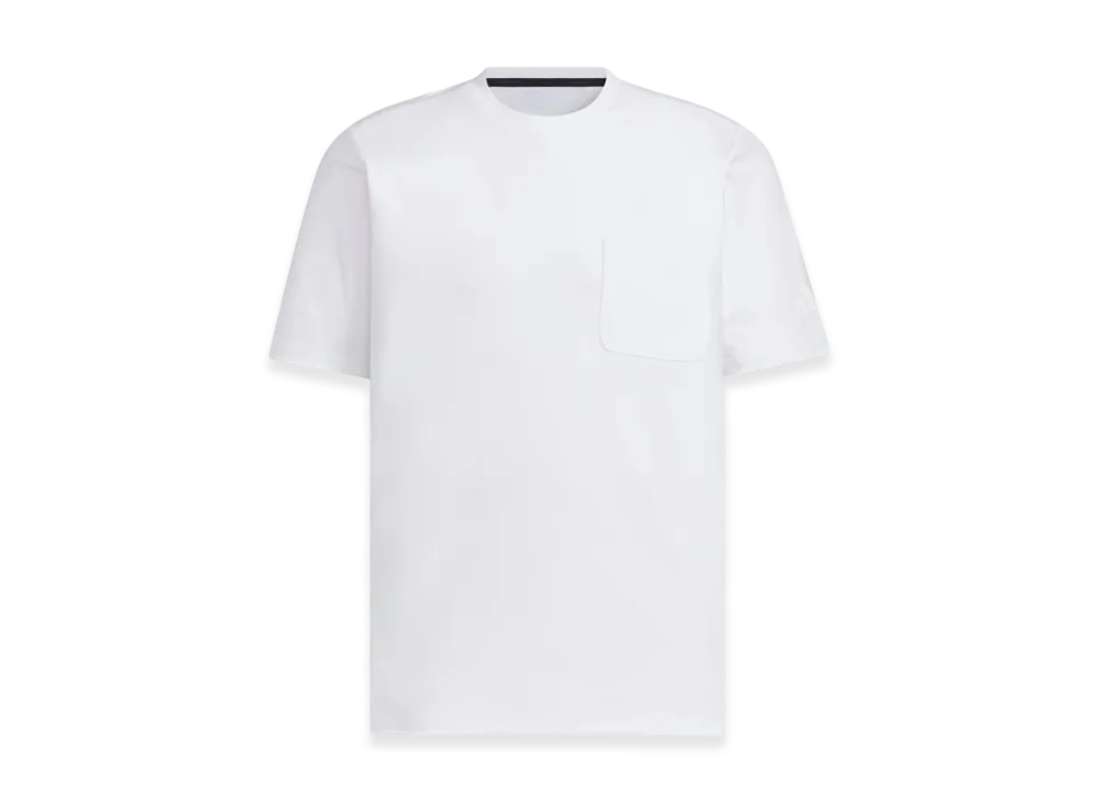 adidas Premium Casual Regular Fit Lightweight Knit Short Sleeve Pocket T-Shirt "White"