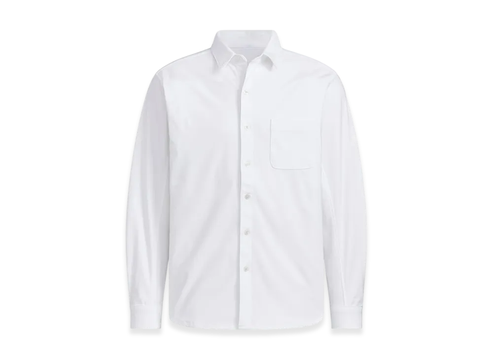 adidas Premium Casual Lightweight Knit Long Sleeve Shirt "White"