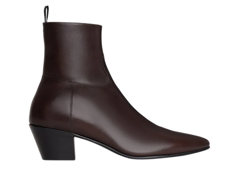 セリーヌ ジャクノ ジップド アンクルブーツ "オークブラウン"