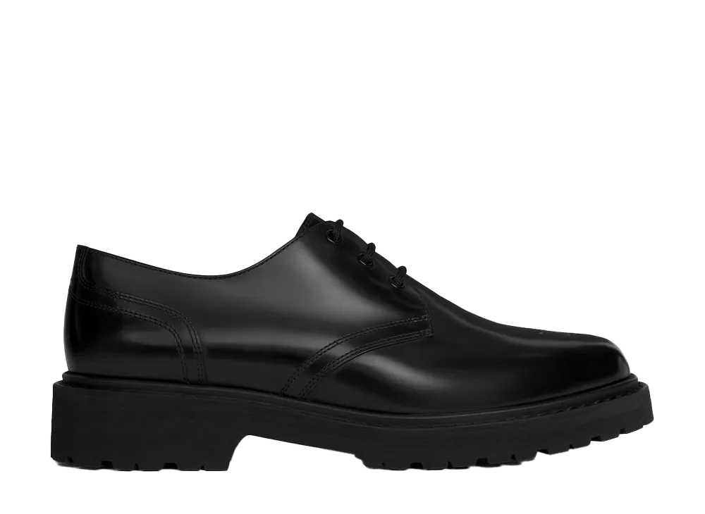 セリーヌ レンジャー ダービー ポリッシュドブル "ブラック"