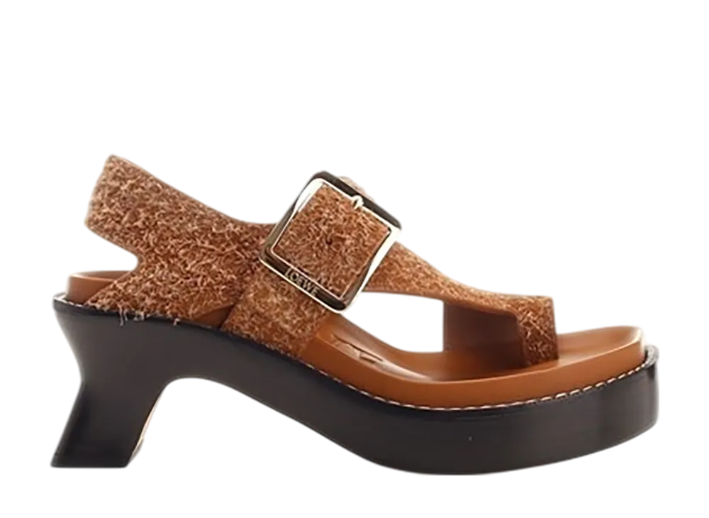 ロエベ ウィメンズ イーズ ヒール サンダル "ブラウン"