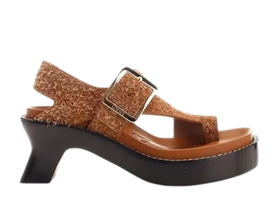 LOEWE Women's Ease Heel Sandals "Brown"