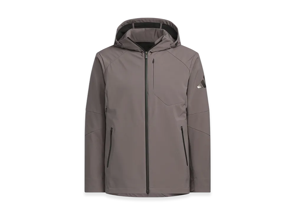 adidas Premium Sports Bonded Fleece Woven Hooded Jacket "Charcoal"