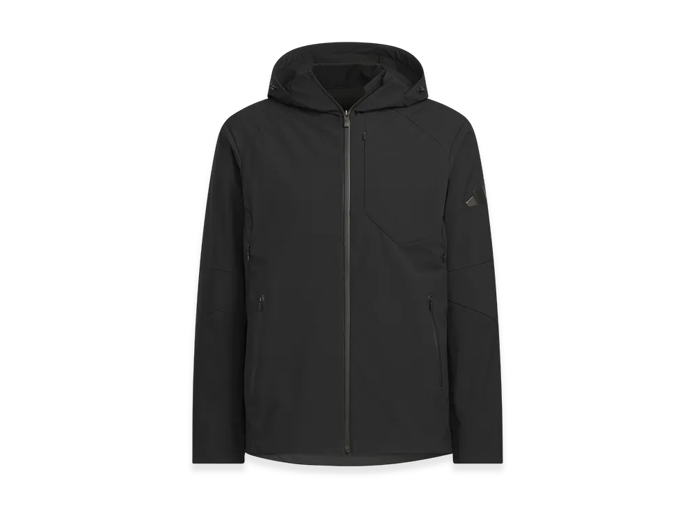 adidas Premium Sports Bonded Fleece Woven Hooded Jacket "Black"